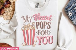 My heart pops for you PNG, Retro Valentine PNG Product Image 3