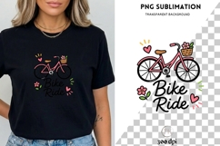 Bike Ride PNG | Cute Bicycle Clipart | Floral Bike Design Product Image 3