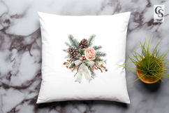 Pinecone Ribbon Floral Clipart Sublimation PNG Product Image 3