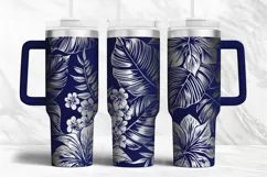 40oz Tumbler laser svg Hibiscus wrap| Tropic Flowers pattern Product Image 4