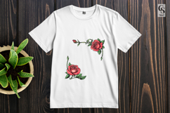 Vintage Rose Floral Corner Clipart PNG Product Image 2