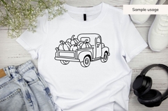 Hand Drawn Fall Truck With Pumpkins SVG Product Image 3