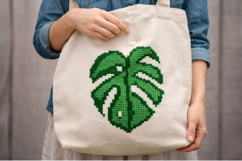 Monstera leaf cross stitch pattern embroidery scheme tropica Product Image 3