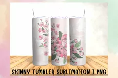Flower Skinny Tumbler Sublimation Design Product Image 3