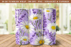 Daisy & Lavender Flower Tumbler Wrap | 20 oz tumbler wrap Product Image 1