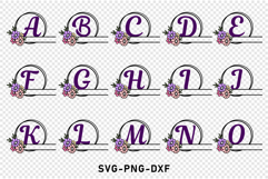 Flower Monogram Split Letters Alphabet SVG Laser Cut Files Product Image 5