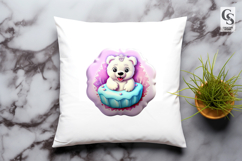 Cute Polar Bear Cupcake Clipart Sublimation PNG Product Image 3