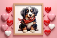 Cute Valentine Dog Clipart, Valentines Day Dog Clipart Product Image 3