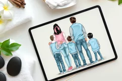 Family clipart of 5 people Product Image 3