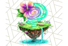 Bright Floating Island PNG Clipart for Fantasy Worlds & Maps Product Image 3