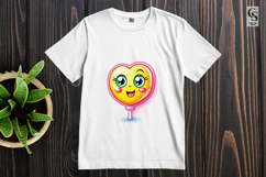 Cute Heart Lollipop Candy Clipart PNG Product Image 2