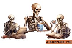 Watercolor Skeleton Coffee Sublimation, PNG Product Image 1