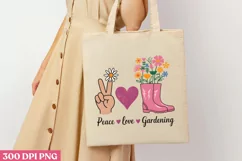 Peace, love & gardening PNG, Gardening Sublimation PNG Product Image 1