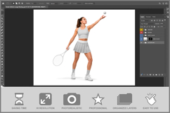Woman Wearing Tennis Uniform Lunge Product Image 2