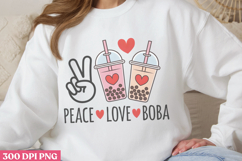 Peace Love Boba PNG, Boba Sublimation PNG Product Image 3