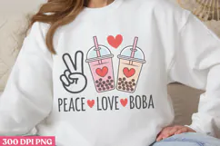 Peace Love Boba PNG, Boba Sublimation PNG Product Image 3