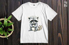 Cute Baby Raccoon Woodland Clipart Sublimation PNG Product Image 3
