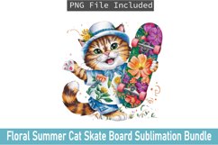 Floral Summer Cat Skate Board Sublimation Bundle Product Image 5