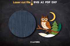 Owl Christmas Ornament SVG laser cut files for Glowforge Product Image 3