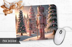 Festive Pink Nutcracker Scene Mouse Pad PNG Product Image 1