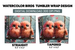 Watercolor Birds Tumbler Warp Design Product Image 3