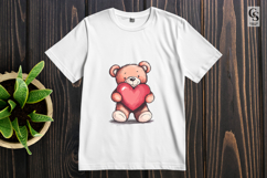 Cute Teddy Bear Holding Heart Clipart Sublimation PNG Product Image 2