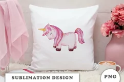 Watercolor cute unicorn sublimation png Product Image 3