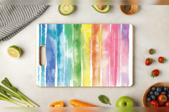 Watercolor Rainbow Cutting Boards sublimation Design Product Image 3