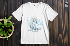 Watercolor Blue Ice Dragon Clipart Sublimation PNG Product Image 3