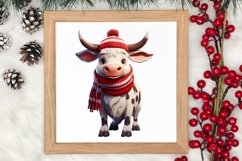 Cute Cow for Christmas Clipart Sublimation, Christmas PNG Product Image 3