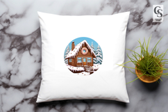 Winter Cabin Clipart Sublimation PNG Product Image 3