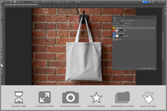 Tote Bag Hanging From A Hook Product Image 2