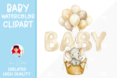 Watercolor Baby Elephant, Nursery Illustration for Baby Show Product Image 1