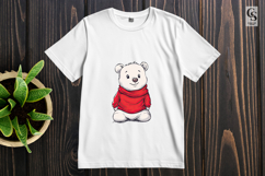 Cute Teddy Bear in Red Outfit Clipart Sublimation PNG Product Image 2