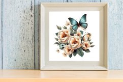 Vintage Floral Butterflies Clipart Bundle, Butterfly Print Product Image 7
