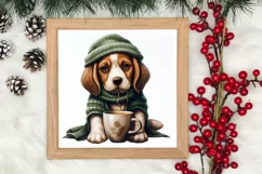 Christmas Dog And Coffee Clipart, Christmas Clipart Product Image 3