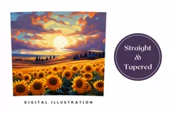Sunflowers Field Sublimation, Sunflowers Tumbler Wrap Design Product Image 3