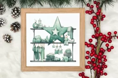 Mint Christmas Baby First Clipart, Christmas PNG Product Image 3