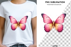 Watercolor Valentine butterfly png design for T-shirts Product Image 3