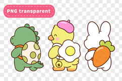 Kawaii Backpack Animal Clipart PNG and vector back to school Product Image 3