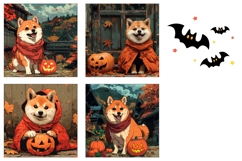Halloween Dog Square Coasters, Fall Square Coaster Print Product Image 3