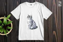 Watercolor Gray Cat Clipart Sublimation PNG Product Image 2