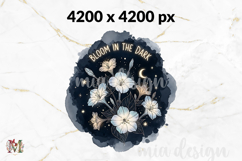 Bloom in the Dark PNG, Celestial Flower Moon Sublimation Product Image 2
