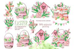 Easter traditions watercolor set. Happy Easter! Product Image 3