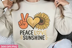Peace Love Sunshine PNG, Sunflower Quotes Sublimation PNG Product Image 3