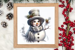 Cute Silver Christmas Watercolor Clipart, Christmas SVG Product Image 3