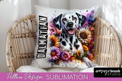 Dog Pillow Cover - Dog Mom Floral Pillow Sublimation Product Image 1