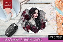 Dark Gothic Car Coaster - Victorian Gothic Coaster PNG Product Image 1