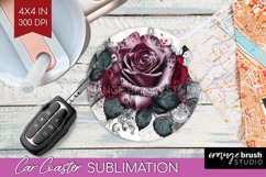 Dark Gothic Car Coaster - Victorian Gothic Coaster PNG Product Image 1