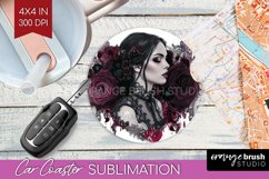 Dark Gothic Car Coaster - Victorian Gothic Coaster PNG Product Image 1